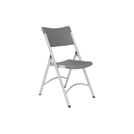 National Public Seating Interion Folding Chair With Mid Back, Resin, Gray INT-620
